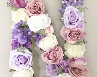 Floral Letter Flower Letter Nursery Lavender Nursery Decor Flower Wall Room Decor for Teen Girls Wall Letters for Girls Shabby Chic