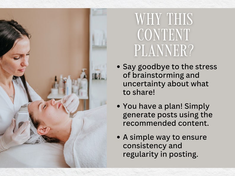 Esthetician Content Planning Calendar Skincare Content Planner Etsy