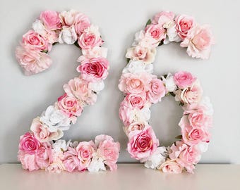 Floral Number Birthday Number Decor Birthday Banner Flower Number Floral Letter Flower Letter Girl Birthday Birthday Girl Decor