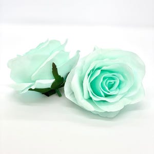 3 po. Fleur artificielle menthe aquatique Aqua Tête de rose artificielle Menthe Fleurs artificielles Turquoise Couronne de fleurs Menthe Décoration de mariage Mariage aquatique