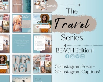 Travel Instagram Template Travel Agent Template Social Media Travel Post Digital Download Travel Instagram Canva Template Travel Blogger