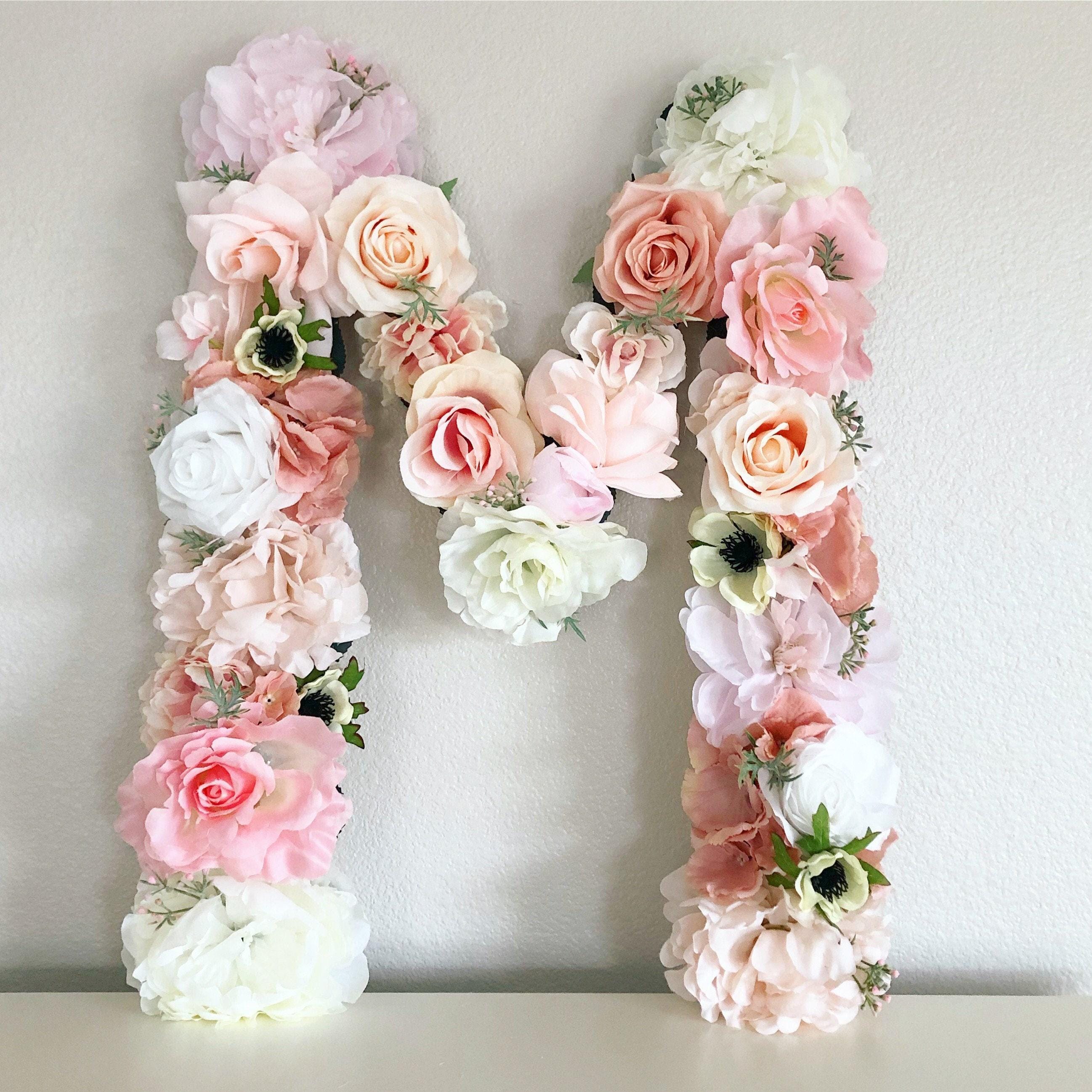 Wedding Letter 15" 19" 24" Large Floral Letter Silk Flower Letter Table Centerpiece Custom Monogram Wedding Monogram Custom Floral