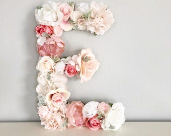 Blumen Buchstabe Blumenbuchstabe Blush rosa Kinderzimmer Dekoration mauve Kinderzimmer Altrosa Kinderzimmer Baby Namensschild Shabby Chic Kinderzimmer Boho Kinderzimmer