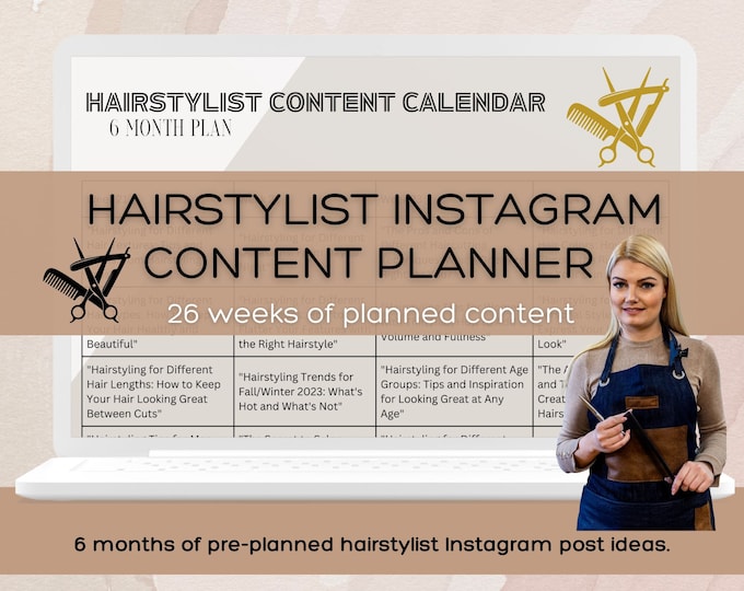 Social Media Content Calendar for Hair and Beauty Salon Yearly Content