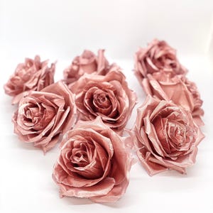3 inch Metallic Rose Gold Rose Gold Rose gold rose Rose Gold flower gold flower metallic Flower Metallic Rose Gold Wedding Metallic Rose Gold Wedding Decor Rose Decor Rose Gold Cake Flower Rose Centerpiece flower Flower wedding