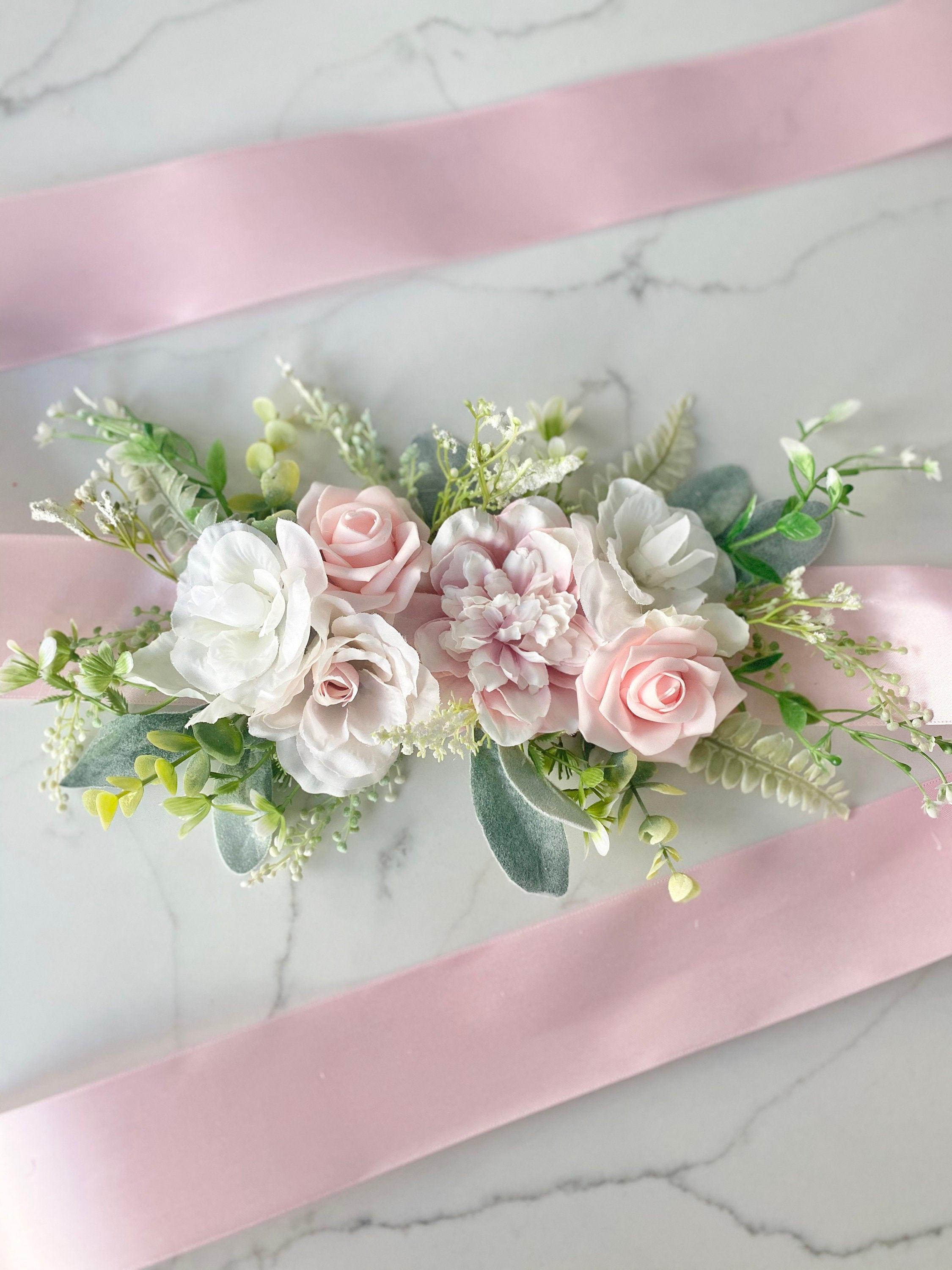 Flower sash belt baby shower - Etsy México, image size:2250x3000