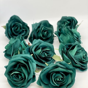 3.5&quot; Emerald Artificial Rose Emerald Rose Dark Green Rose Forest Green Rose Emerald Silk Flower Dark Green Silk Flower Dark Green Emerald
