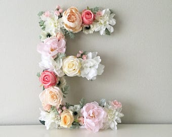 Blumen Anfangsbuchstabe Blumenbuchstabe Kinderzimmer Wandkunst Baby Geschenk Shabby Chic Boho Chic Kinderzimmer Deko Kinderzimmer Kunst