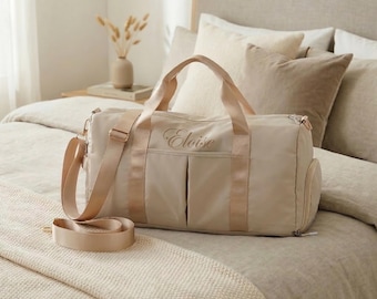 Monogramm Weekender Tasche Personalisierter Seesack mit Name Brautjungfer Duffle Personalisiertes Brautjungfer Geschenk Benutzerdefinierte Brautjungfer Geschenktasche mit Name