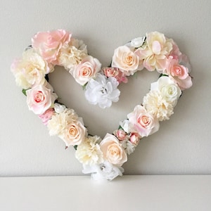 Kids Valentine&#39;s Day Kid&#39;s Gift Heart Wreath Flower Heart Floral Heart Heart Wall Decor Girl Room Decor Wedding Decor Wedding Heart