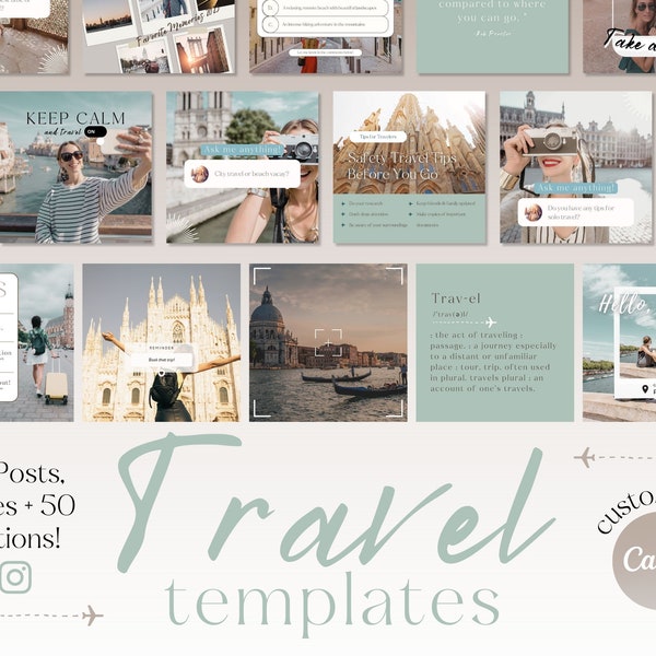 Travel Instagram Template for Travel Agent Template Instagram Travel Template Travel Social Media Template Post Instagram Travel Agency