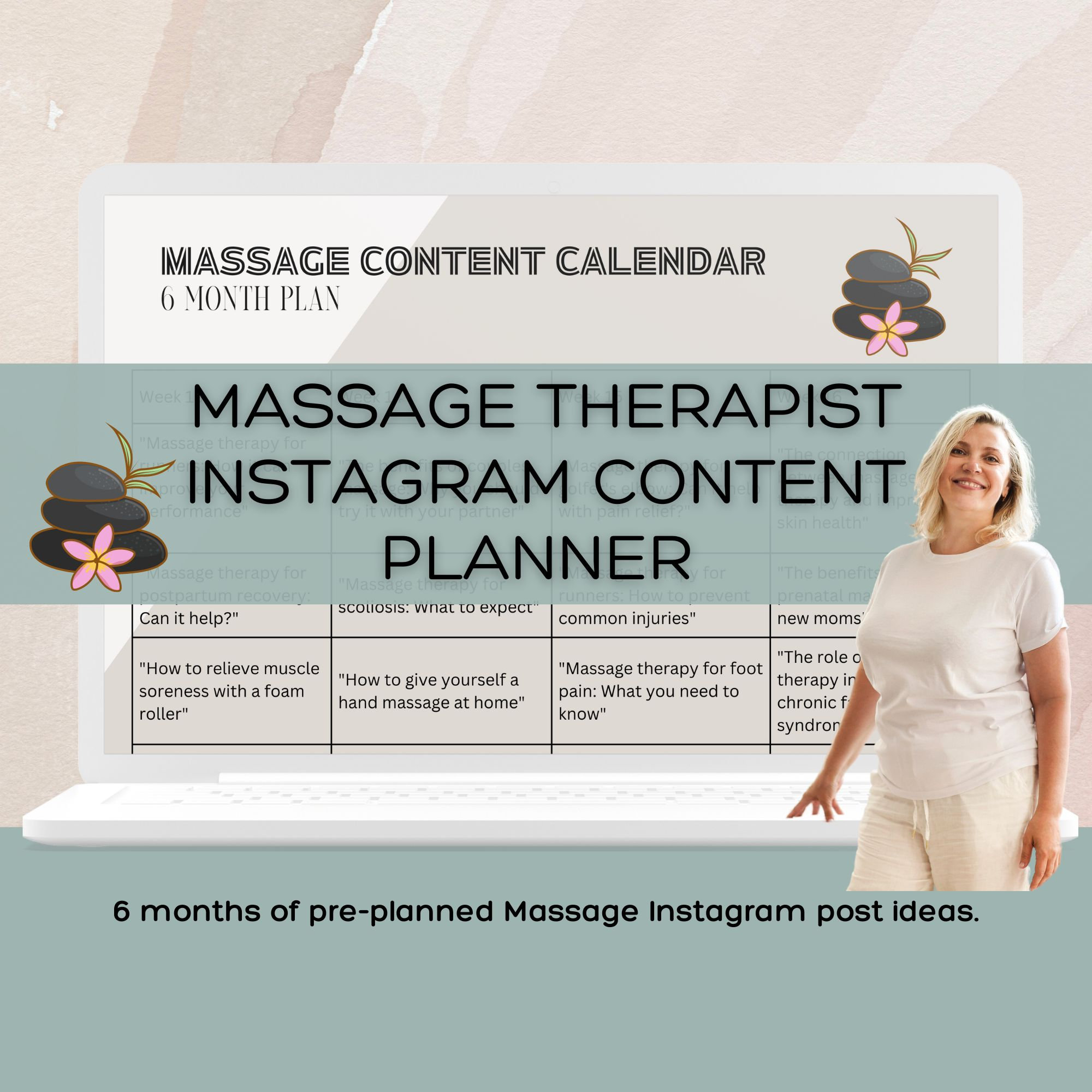Massage Therapist Content Planning Calendar Massage Therapy Content Planner Instagram Posting Planner Massage Instagram Post Content Ideas
