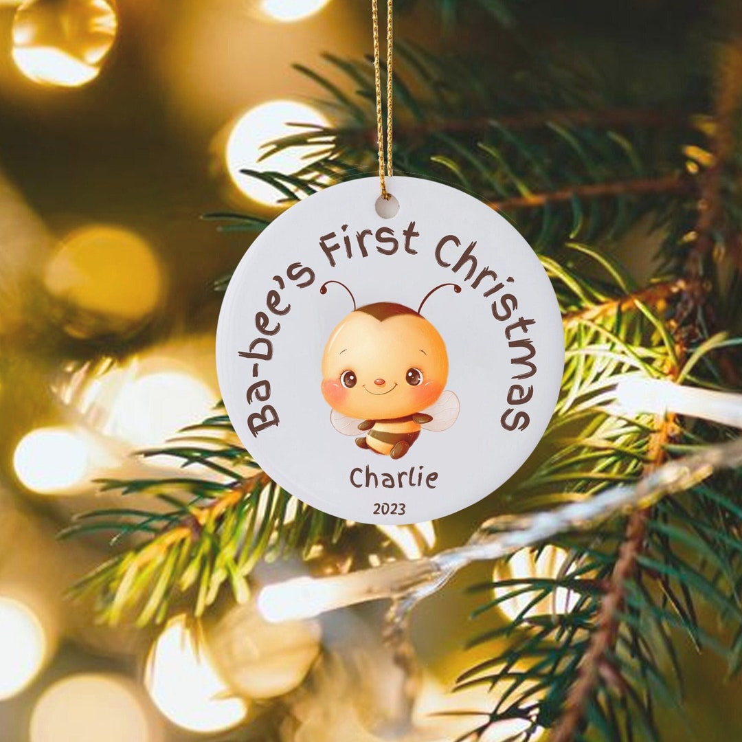 Unique Bee Babys First Christmas Ornament 2024, Boy Bumblebee 1st ...