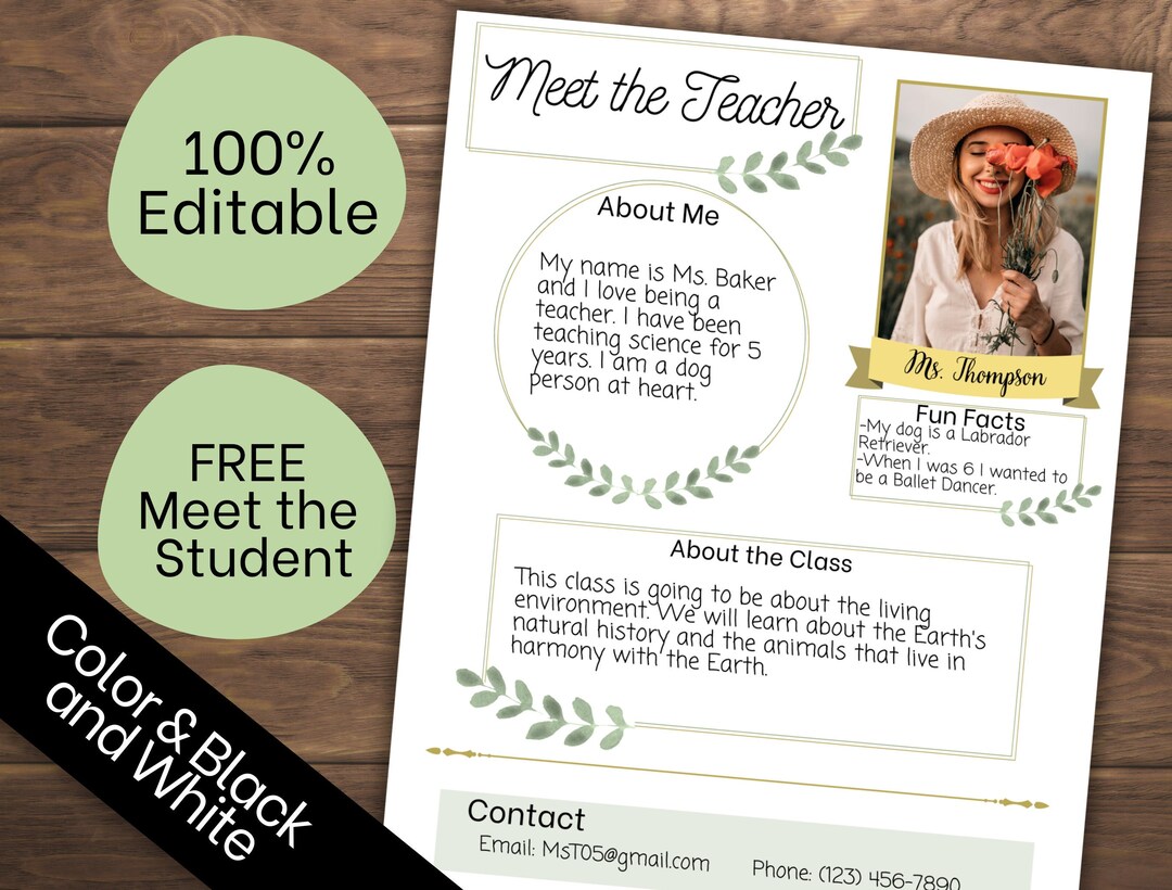 Meet the Teacher Editable Meet the Teacher Printable Back to - Etsy