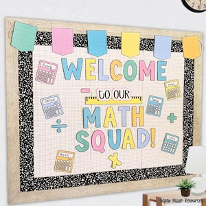 Math Classroom Bulletin Board Kit: Welcome to Our Math Squad - Upper Elementary & Middle School Bulletin Board or Door Decor