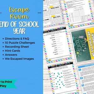Printable Escape Room for Tweens, Teens, & Kids - End of the School ...