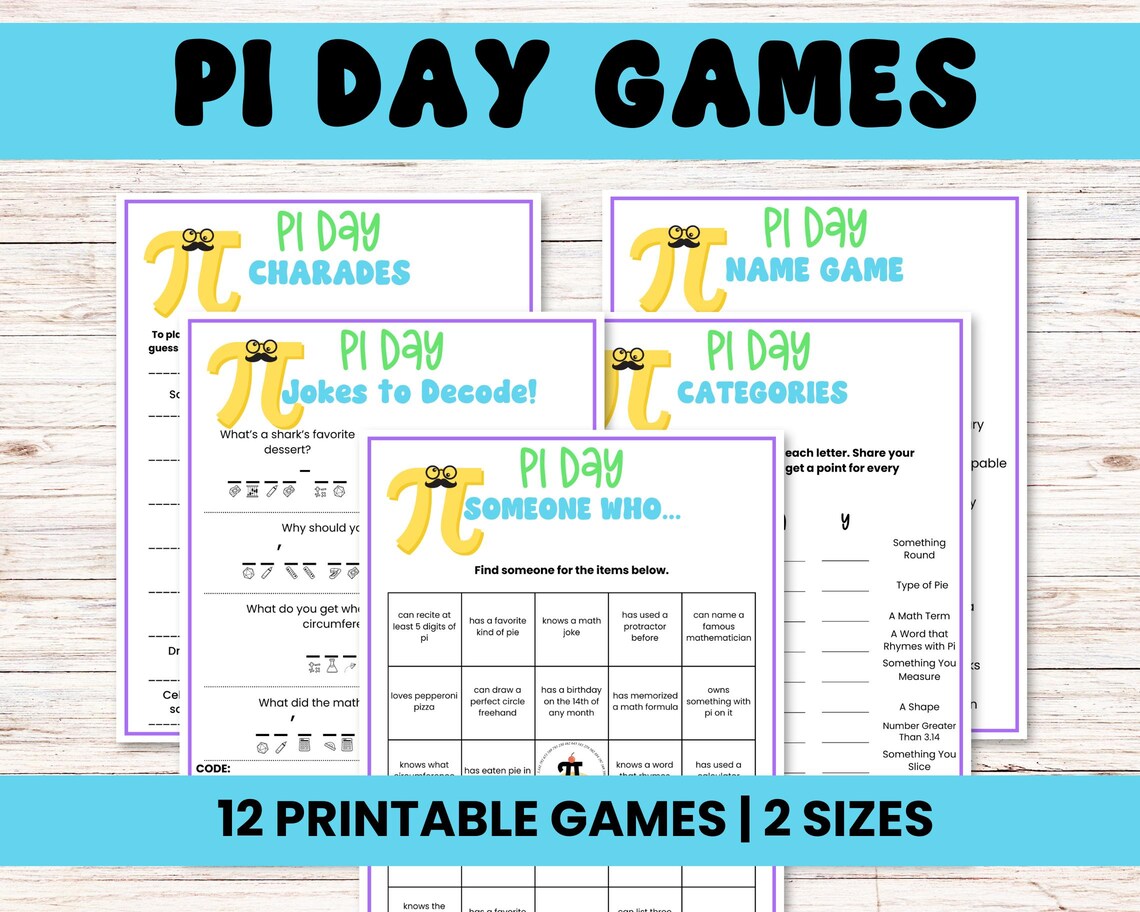 Pi Day Games Bundle - 12 Fun Classroom Pi Day Printable Activities ...
