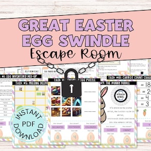 Easter Escape Room for Tweens and Kids - Printable Easter Egg Puzzle Game - Perfect for Family Game Night