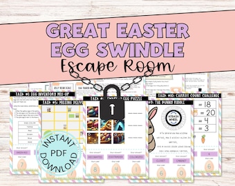 Easter Escape Room for Tweens and Kids - Printable Easter Egg Puzzle Game - Perfect for Family Game Night