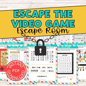 Printable Escape Room for Tweens & Kids - Escape the Video Game Escape Room Game - Printable Puzzle Game - Family Game Night - Kids Birthday