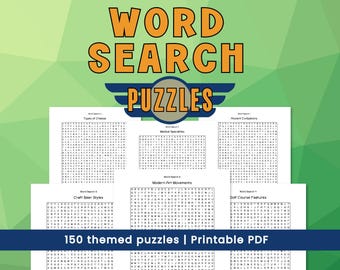 Word Search Book Puzzle Packet for Adults, Large Print Brain Games, Printable Puzzle Book with Answer Keys, Senior Citizens, Theme Variety