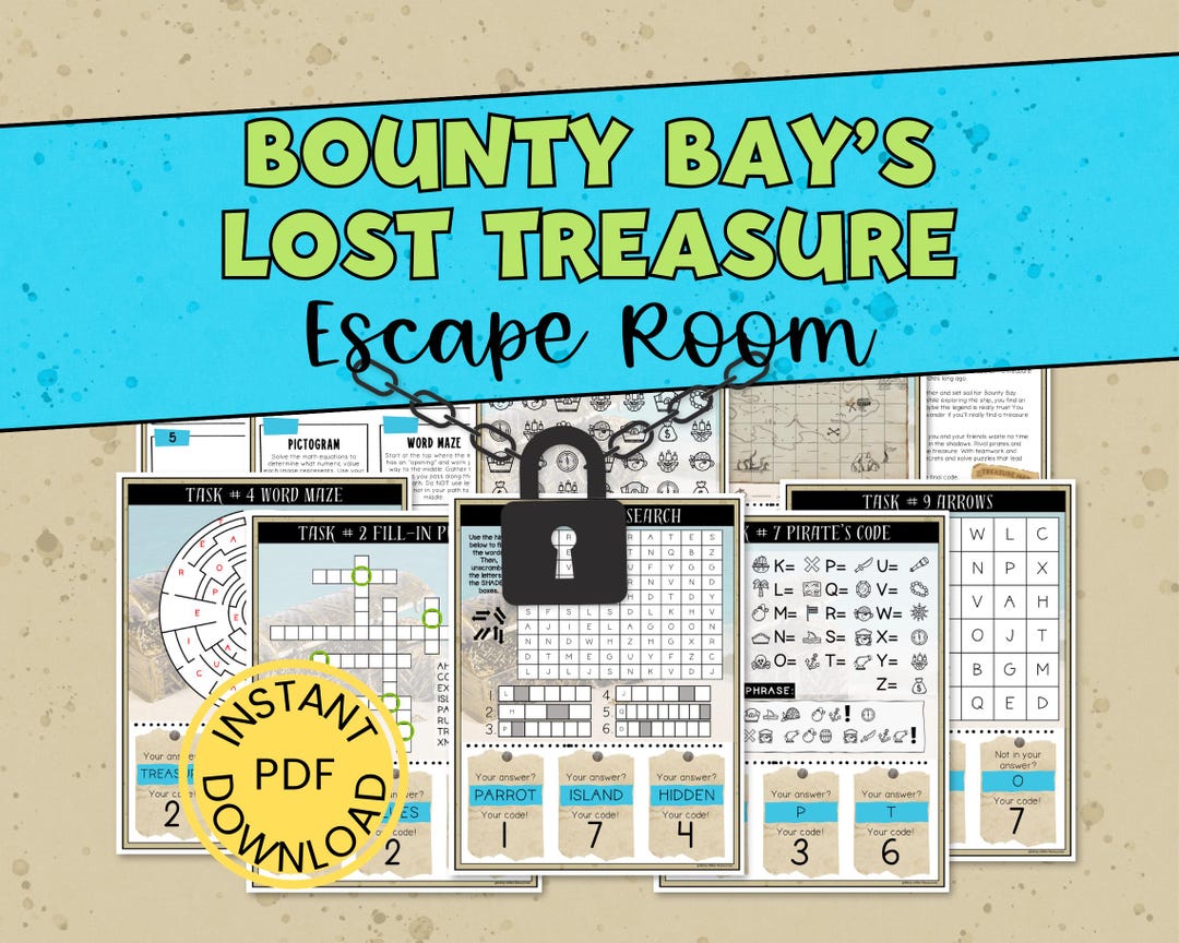 Pirate Escape Room for Tweens and Kids - Printable Puzzle Game - Family ...