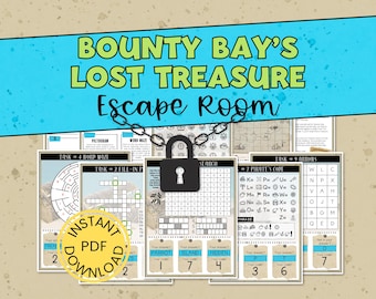 Pirate Escape Room for Tweens and Kids - Printable Puzzle Game - Family Game Night - Pirate Birthday Party