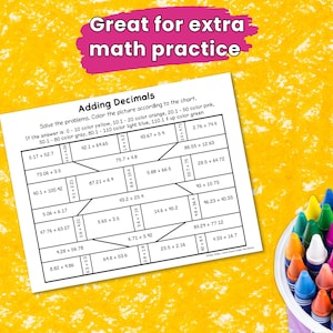 Decimal Operations Color by Number Math Worksheets Packet - No Prep ...