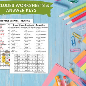 Color by Number Math Worksheets - Decimal Place Value Practice - 5th ...