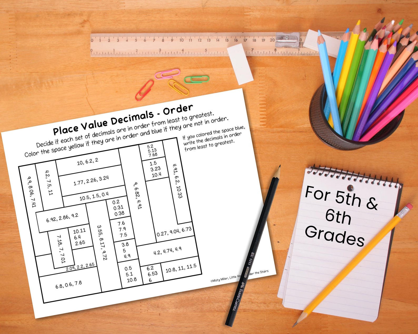 Color by Number Math Worksheets - Decimal Place Value Practice - 5th ...