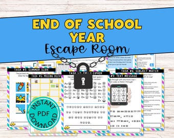 Printable Escape Room for Tweens, Teens, & Kids - End of the School Year Escape Room Game - Fun Printable Puzzle Game - Family Game Night