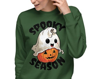 Ghost Pumpkin Halloween Sweatshirt | Unisex Cotton Blend