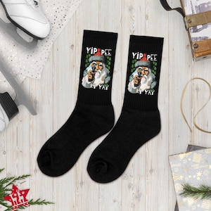 Yipee Kay Yay Santa Christmas Socks, Holiday Gift