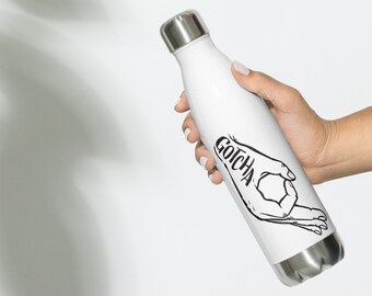 The Circle Game Water Bottle, Gotcha White Water Bottle, Stainless Steel Water Bottle