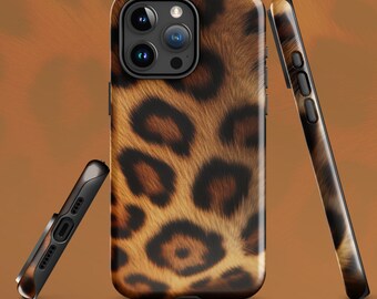 Tough iPhone® Case with Realistic Leopard Print – Durable Dual-Layer Protection