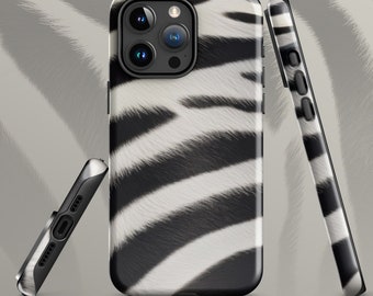 Tough iPhone® Case with Realistic Zebra Print – Durable Dual-Layer Protection
