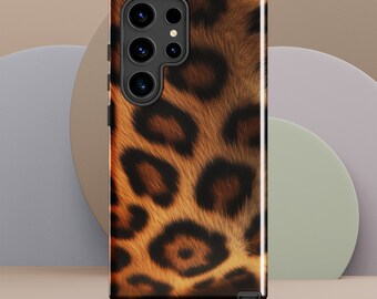 Tough Samsung® Phone Case with Realistic Leopard Print – Durable Dual-Layer Protection