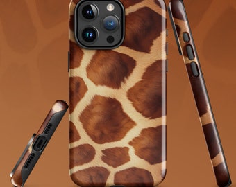 Tough iPhone® Case with Realistic Giraffe Print – Durable Dual-Layer Protection