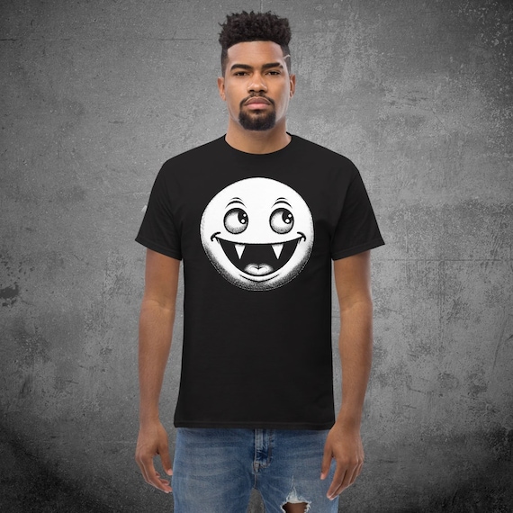 Black T-shirt With Epic Vampire Face Illustration – Unisex Classic