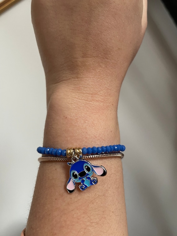 Elasticated Stitch Disney Bracelet, Beaded Charm Bracelet - Etsy