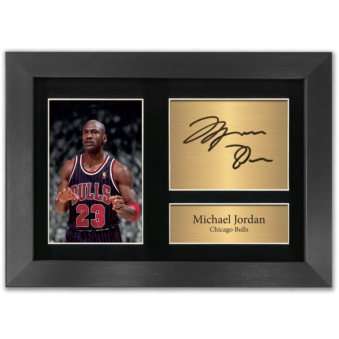 Michael Jordan 直筆サイン入りフォト 額装品 Michael Jordan Autograph Signed A4 Printed Photo Reproduction