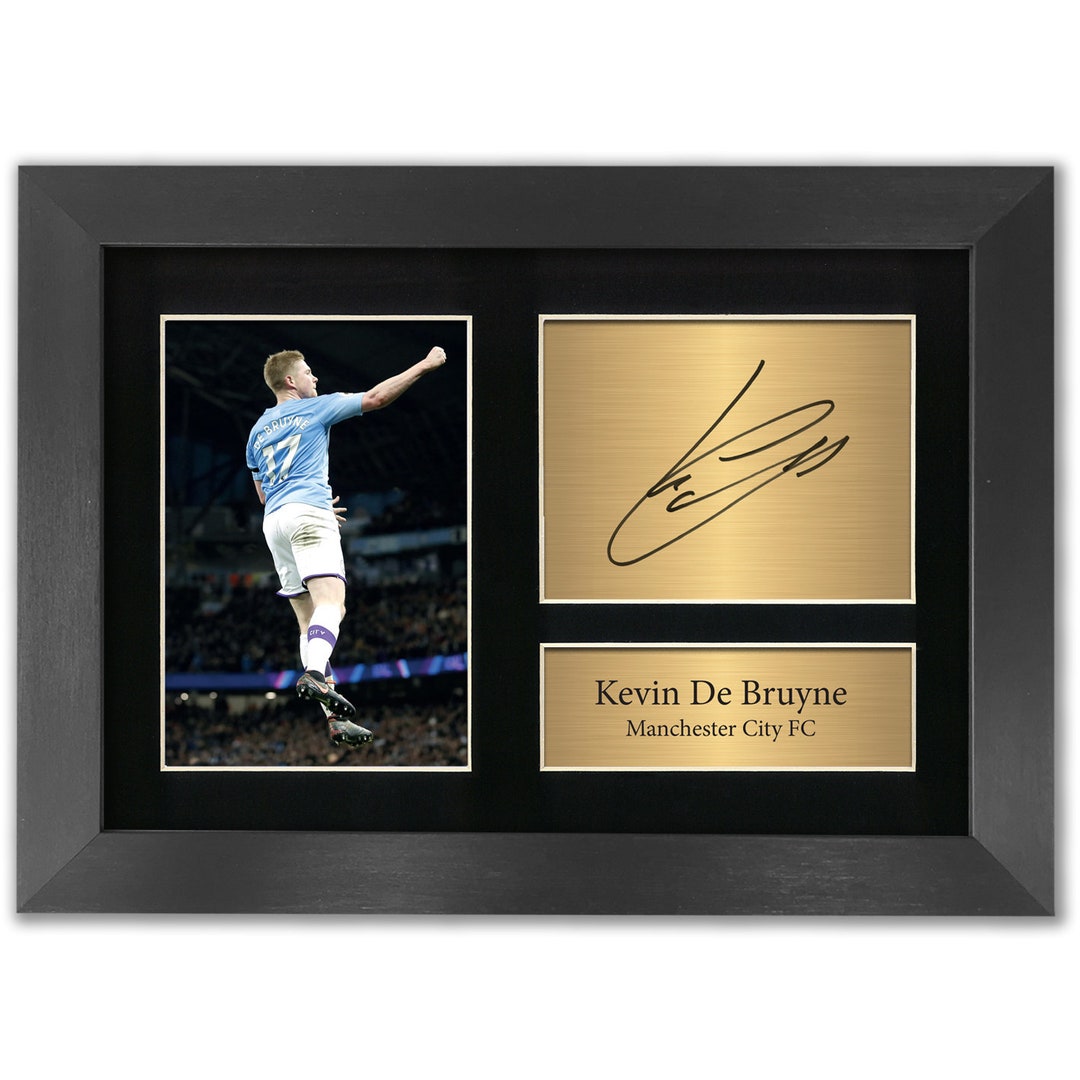 ケビン・デ・ブライネ直筆サイン写真プリント、マンチェスター・シティ