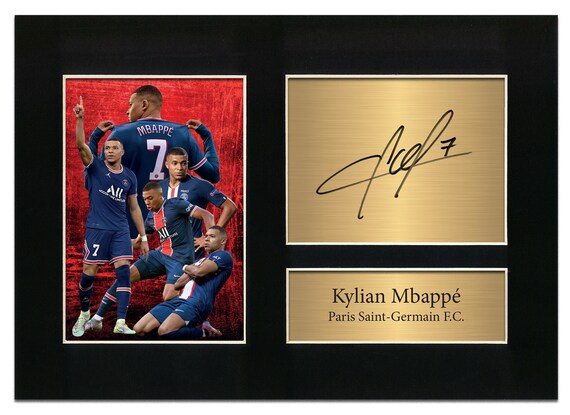 Signed Kylian Mbappé Real Madrid Celebration Photo — A4 12x8 Framed Print With Autograph Reprint