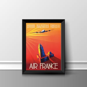 Air France - Vintage Airline Travel Poster - A4 A3 A2 - Quality Prints #18
