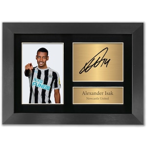 Alexander Isak Newcastle United Autograph Player Photo Signed A4 Printed Memorabilia Reproduction Print Picture Display Toon Army No146