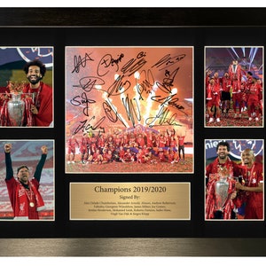 Liverpool Autograph Print Premier League Champions 2019/2020 Poster Signed A3 (Frame Size 460 x 340mm) Photo Picture Football Gifts No117