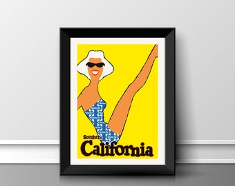 Sante Fe Southern California - Vintage Travel Poster - A4 A3 A2 - Quality Prints #7