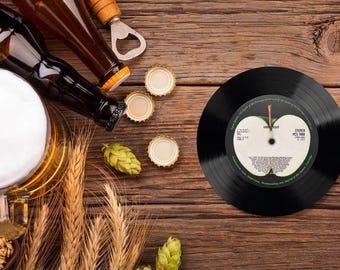 Vintage Style Coasters Vinyl Record Music Band Drinks Round - Retro Funky Mats for Pubs or for the Home  - Birthday or Christmas Gift