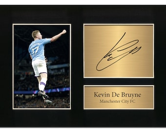 Kevin De Bruyne Autograph Photo Print, Man City Memorabilia
