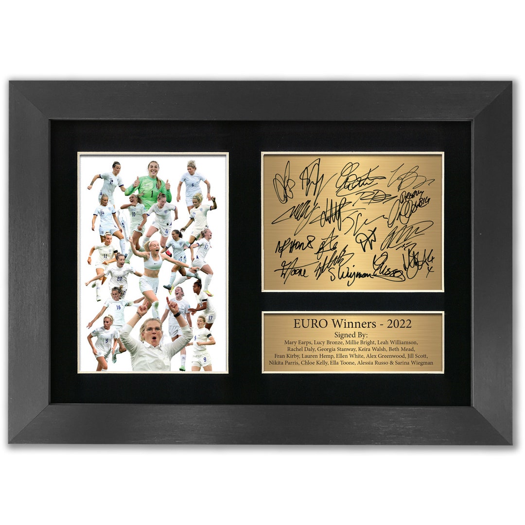 England Women's Football Autograph Team Signed Photo Euro Winners 2022 ...